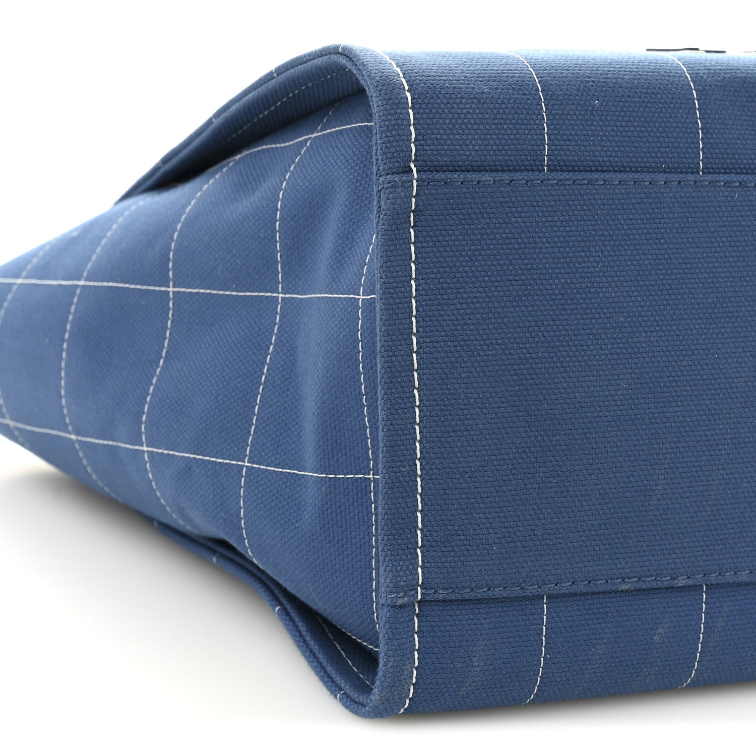 Chanel Cotton Medium Deauville Tote Blue White