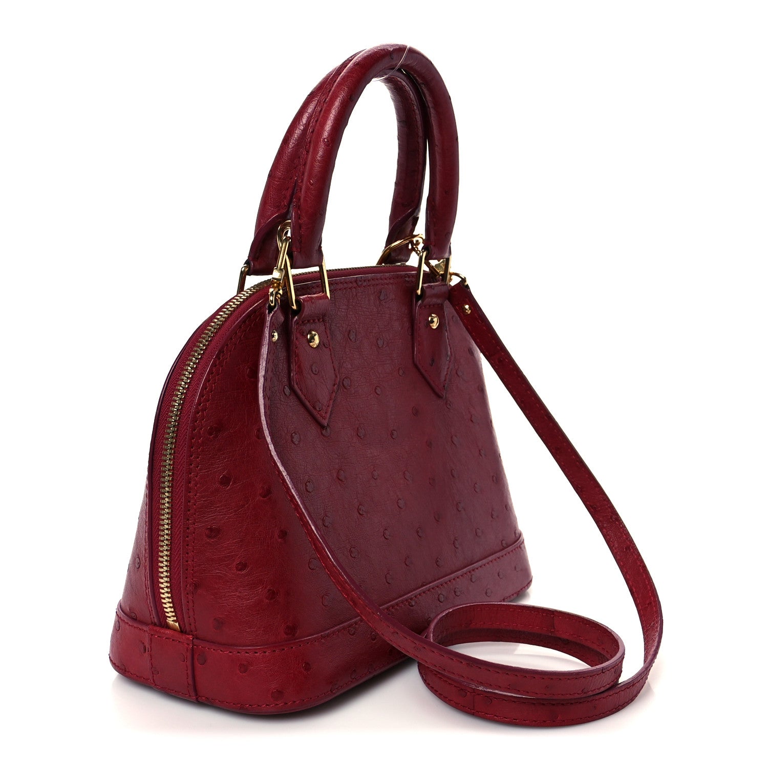 Louis Vuitton Ostrich Alma BB Red