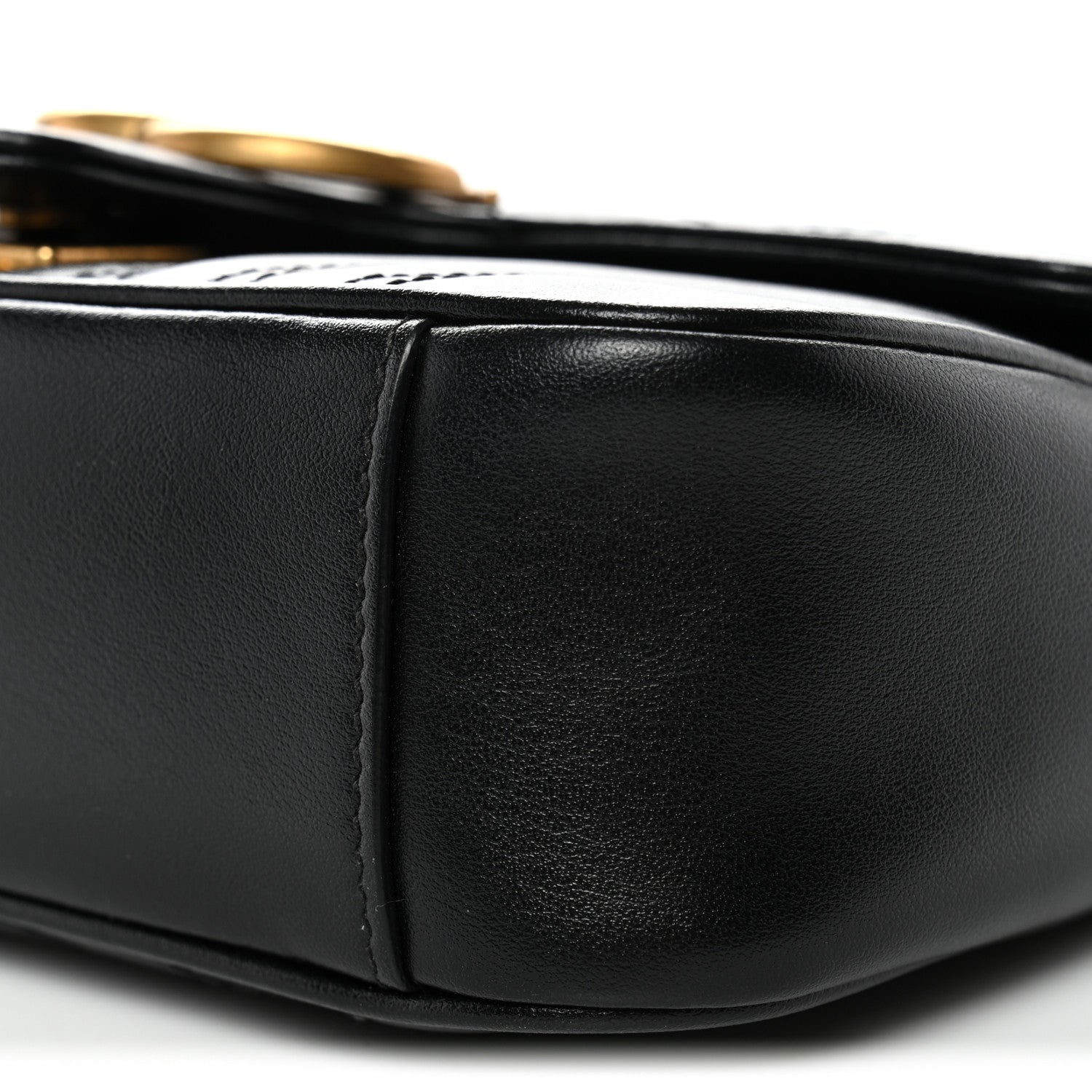 Gucci Calfskin Matelasse Mini GG Marmont Shoulder Bag Black