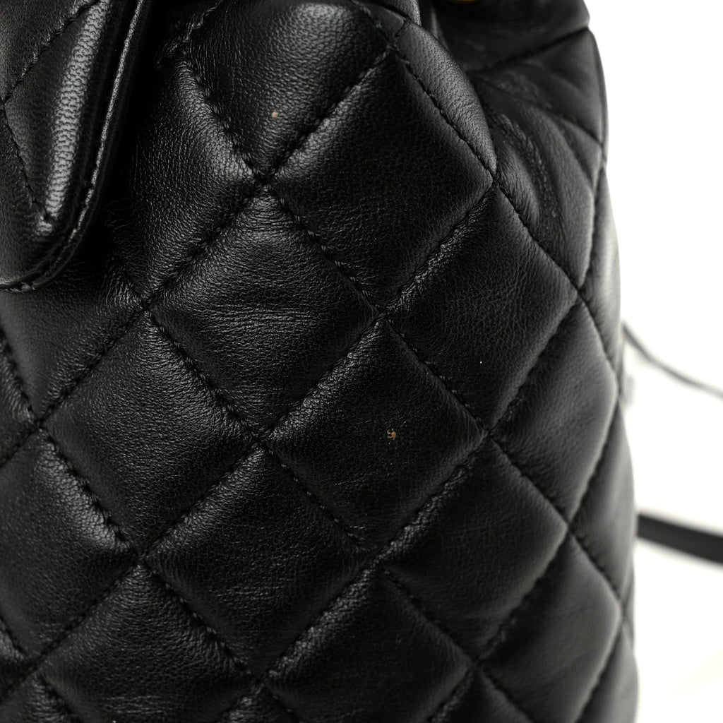Chanel Lambskin Quilted Small Urban Spirit Backpack Black