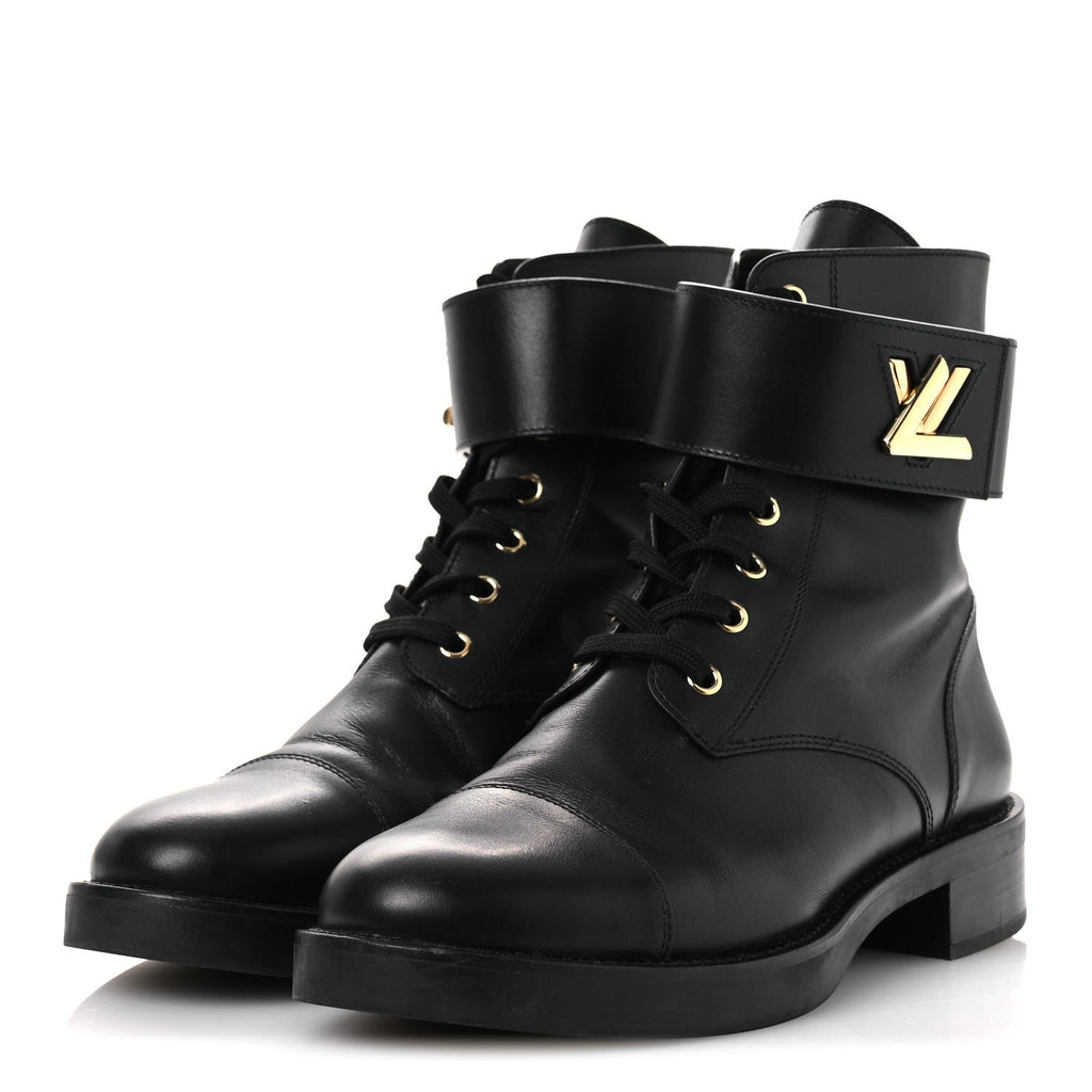 Louis Vuitton Calfskin Wonderland Ranger Boots 41 Black
