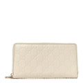 Gucci Guccissima GG Pierce Zip Around Wallet White