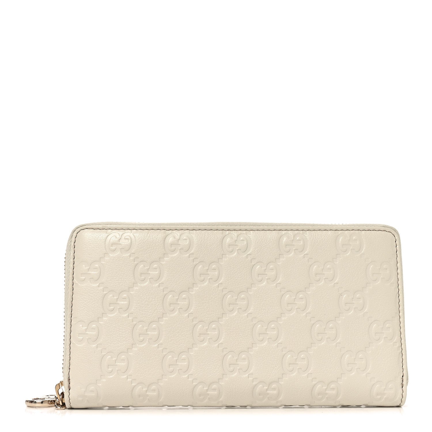 Gucci Guccissima GG Pierce Zip Around Wallet White