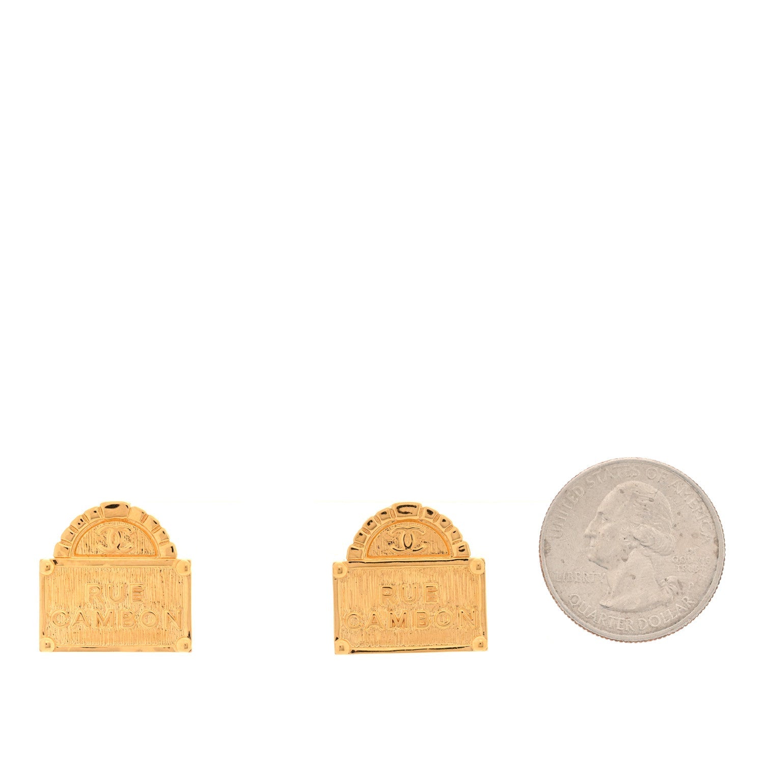 Metal Rue Cambon Earrings Gold