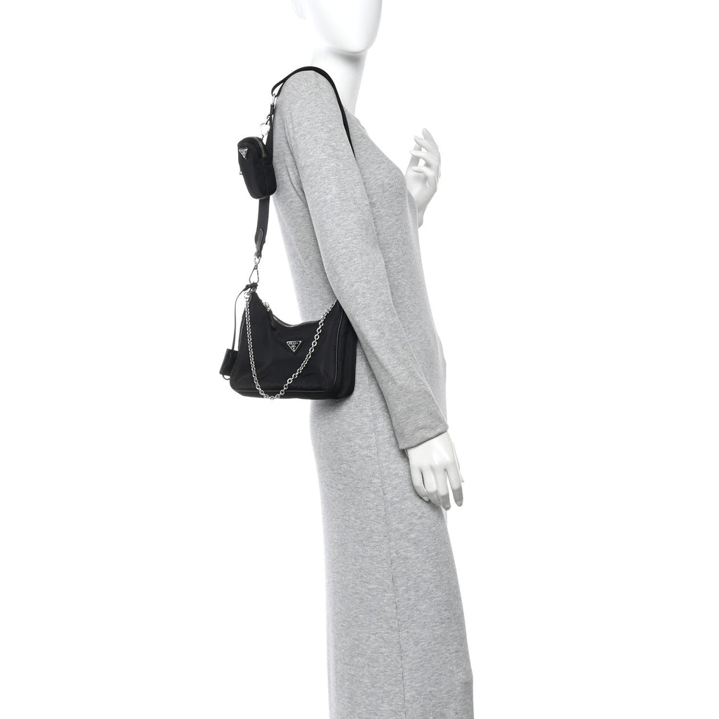 Prada Nylon Re-Edition 2005 Shoulder Bag Black