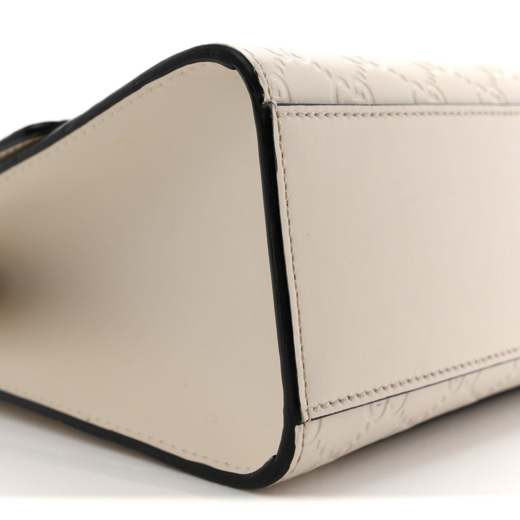 Gucci Guccissima Medium Padlock Shoulder Bag Black Mystic White