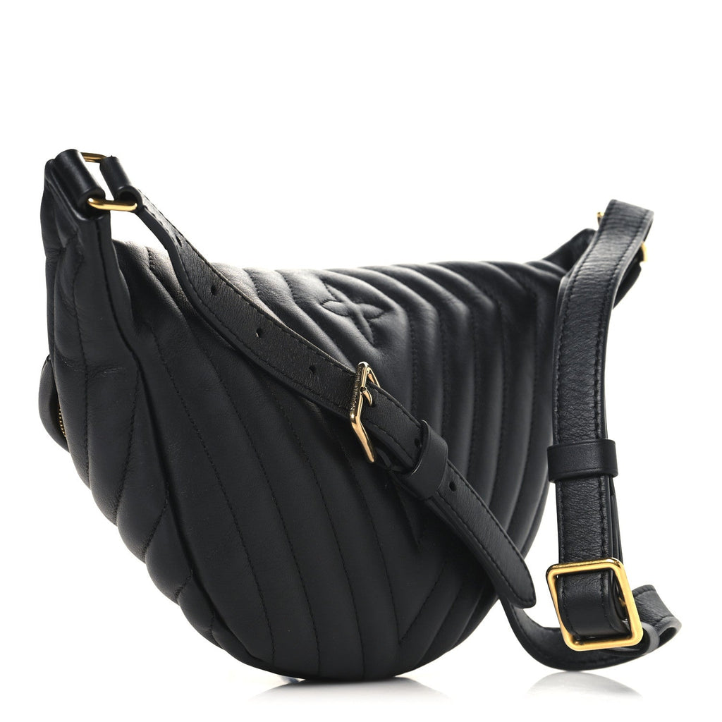 Louis Vuitton Calfskin Quilted New Wave Bumbag Black
