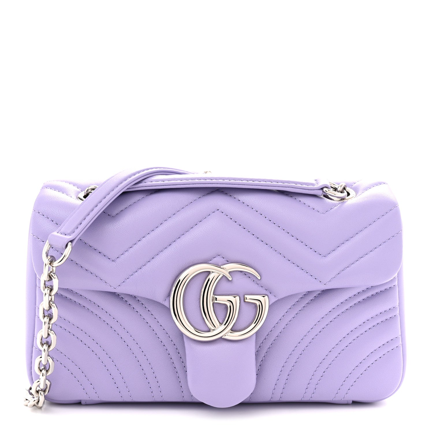 Gucci Lambskin Matelasse Small GG Marmont Shoulder Bag Lapis