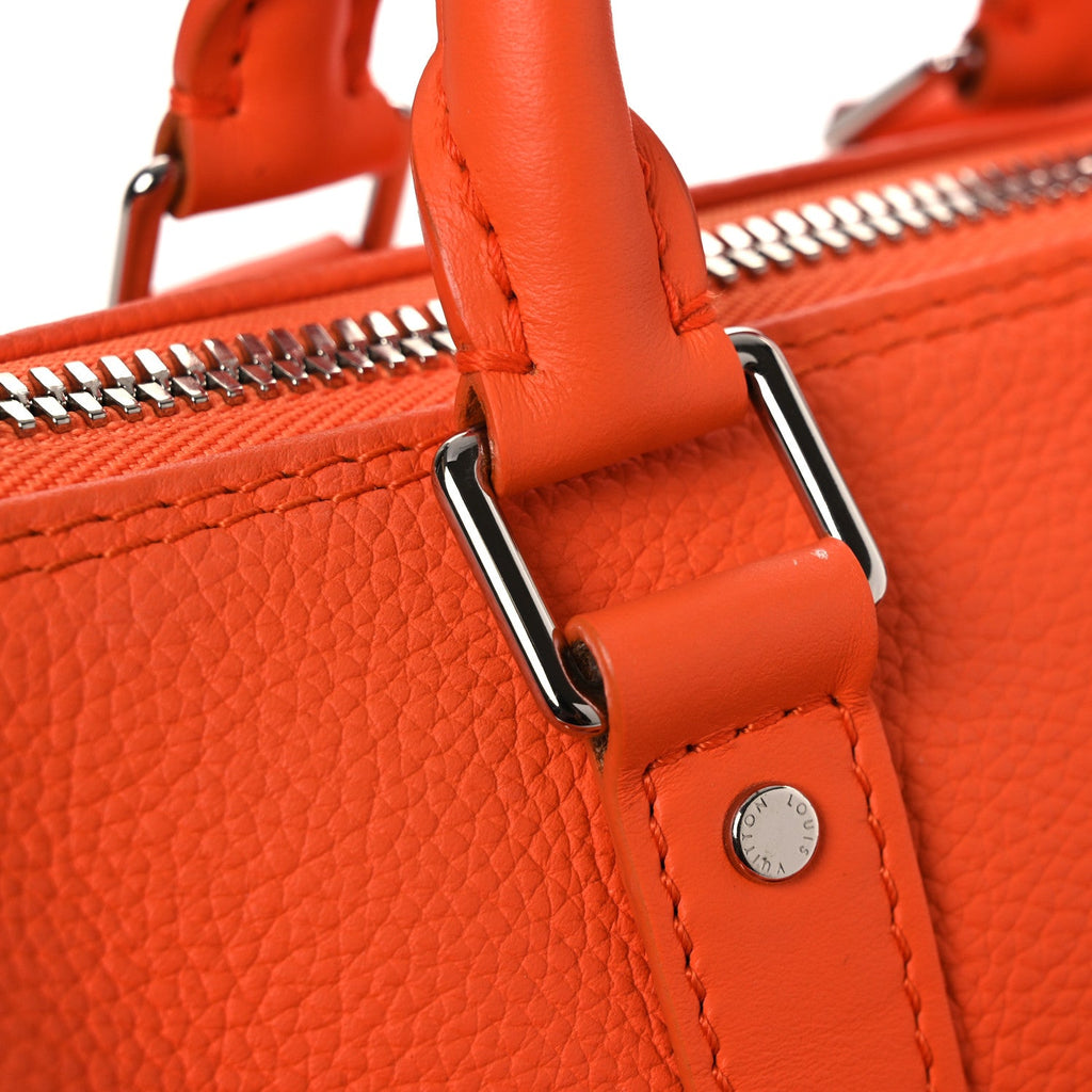 Louis Vuitton Grained Calfskin Aerogram Keepall XS Orange
