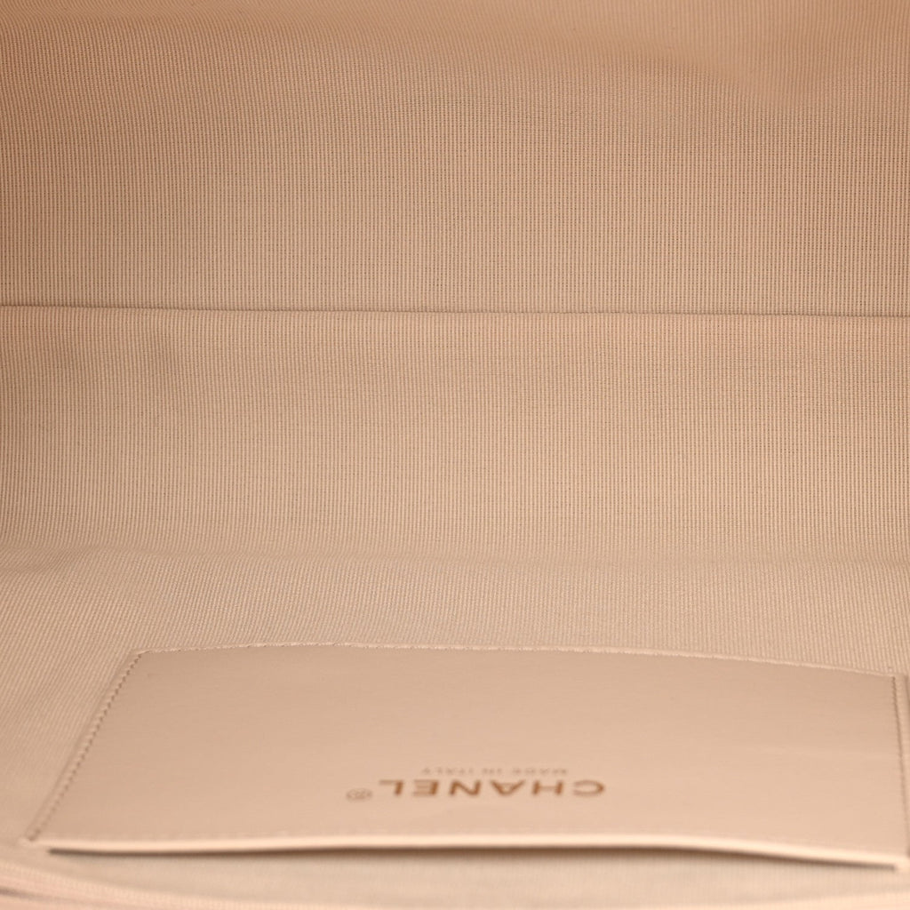 Chanel Calfskin Quilted Small Maxi Chain Hobo White