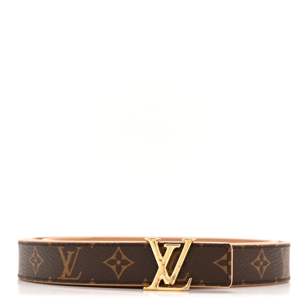 Louis Vuitton Calfskin Monogram 20mm LV Iconic Reversible Belt 85 34 Arizona Beige
