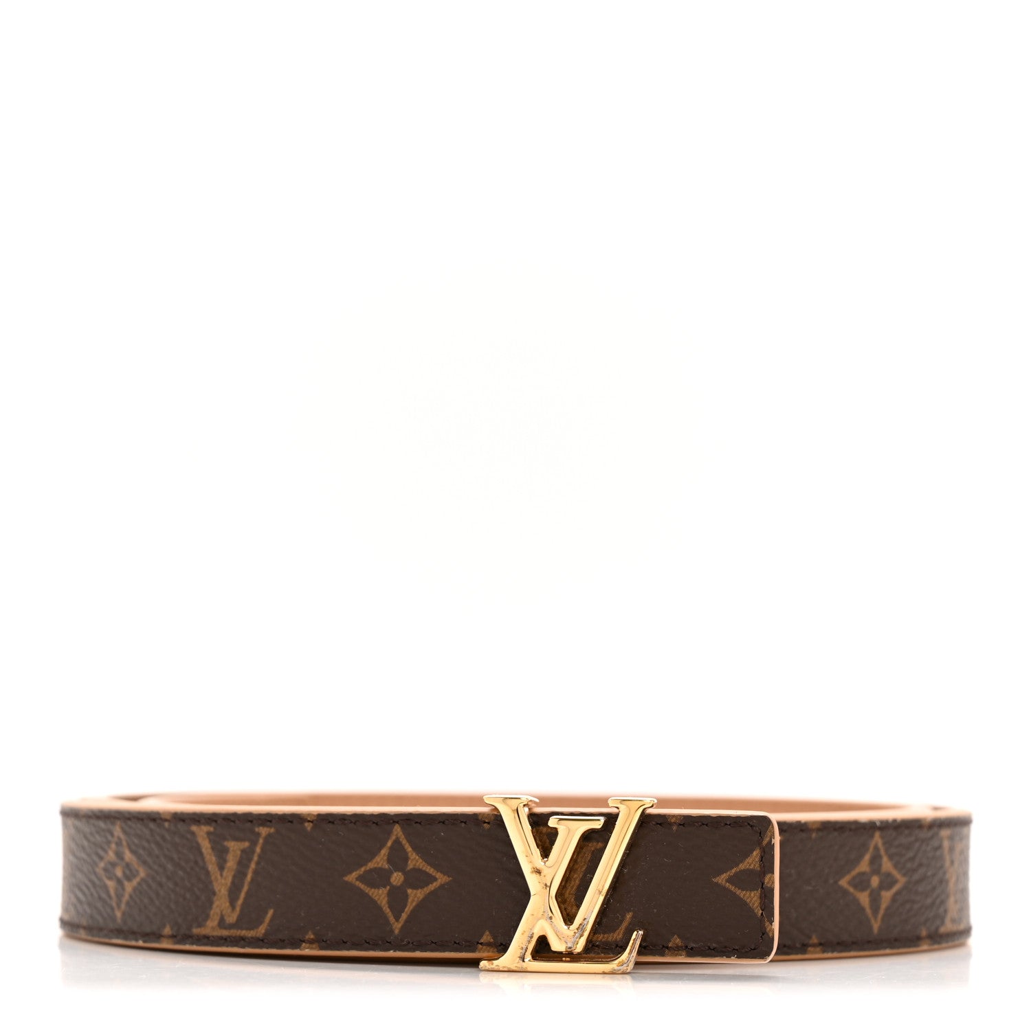 Louis Vuitton Calfskin Monogram 20mm LV Iconic Reversible Belt 85 34 Arizona Beige