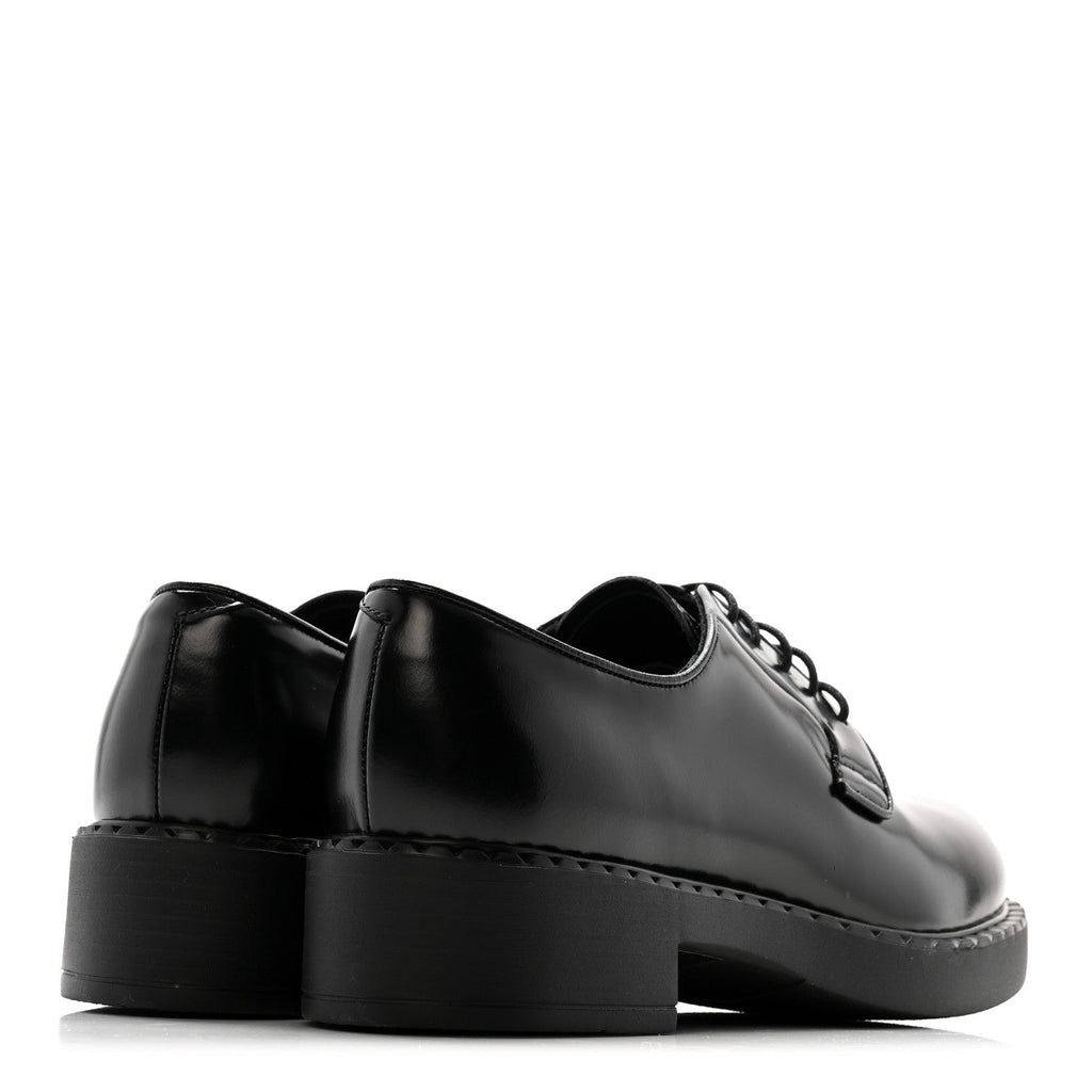 Prada Spazzolato Calzature Donna 50mm Derby Loafers 39 Black