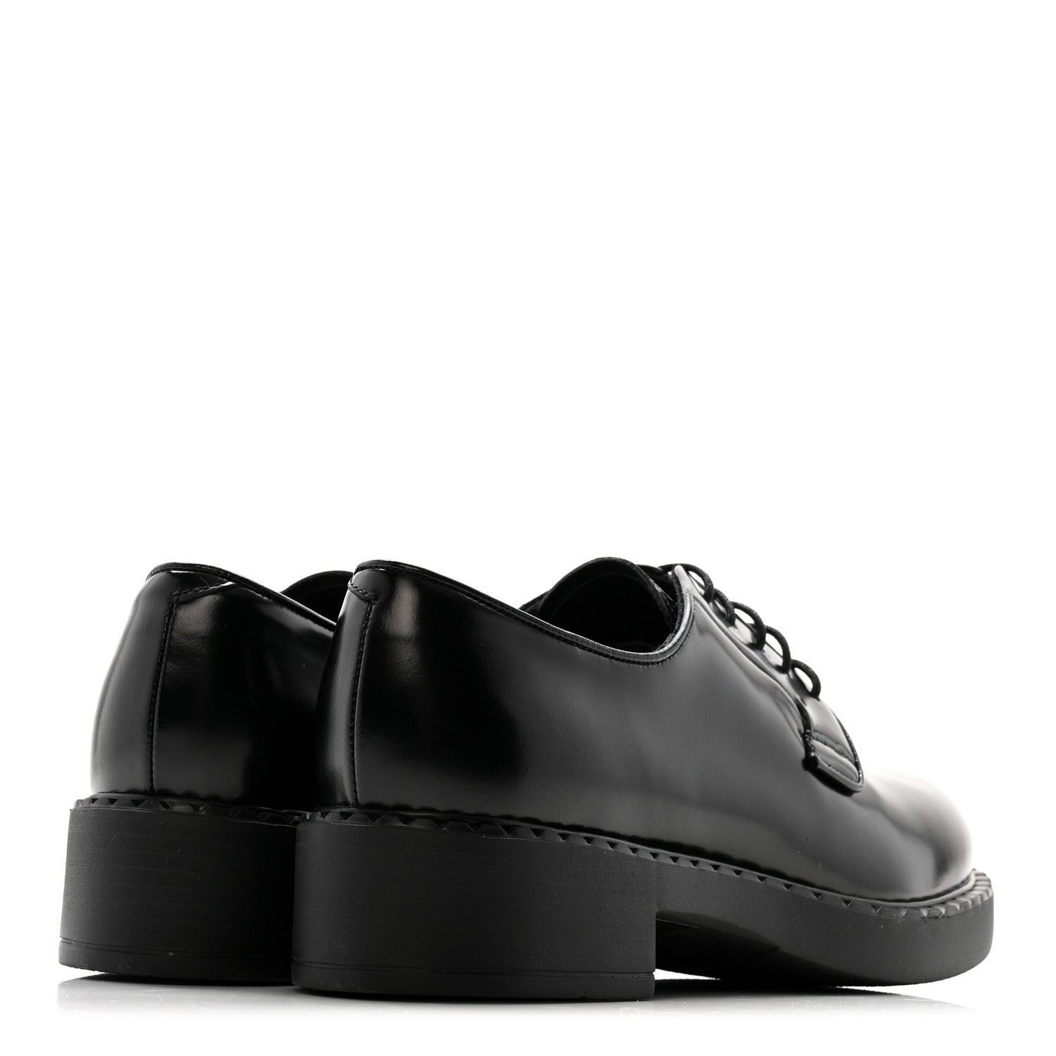 Prada Spazzolato Calzature Donna 50mm Derby Loafers 39 Black
