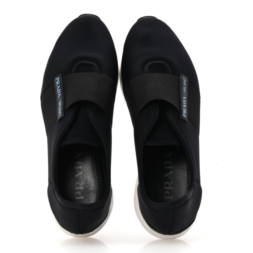 Prada Neoprene Slip On Sneakers 39 Black
