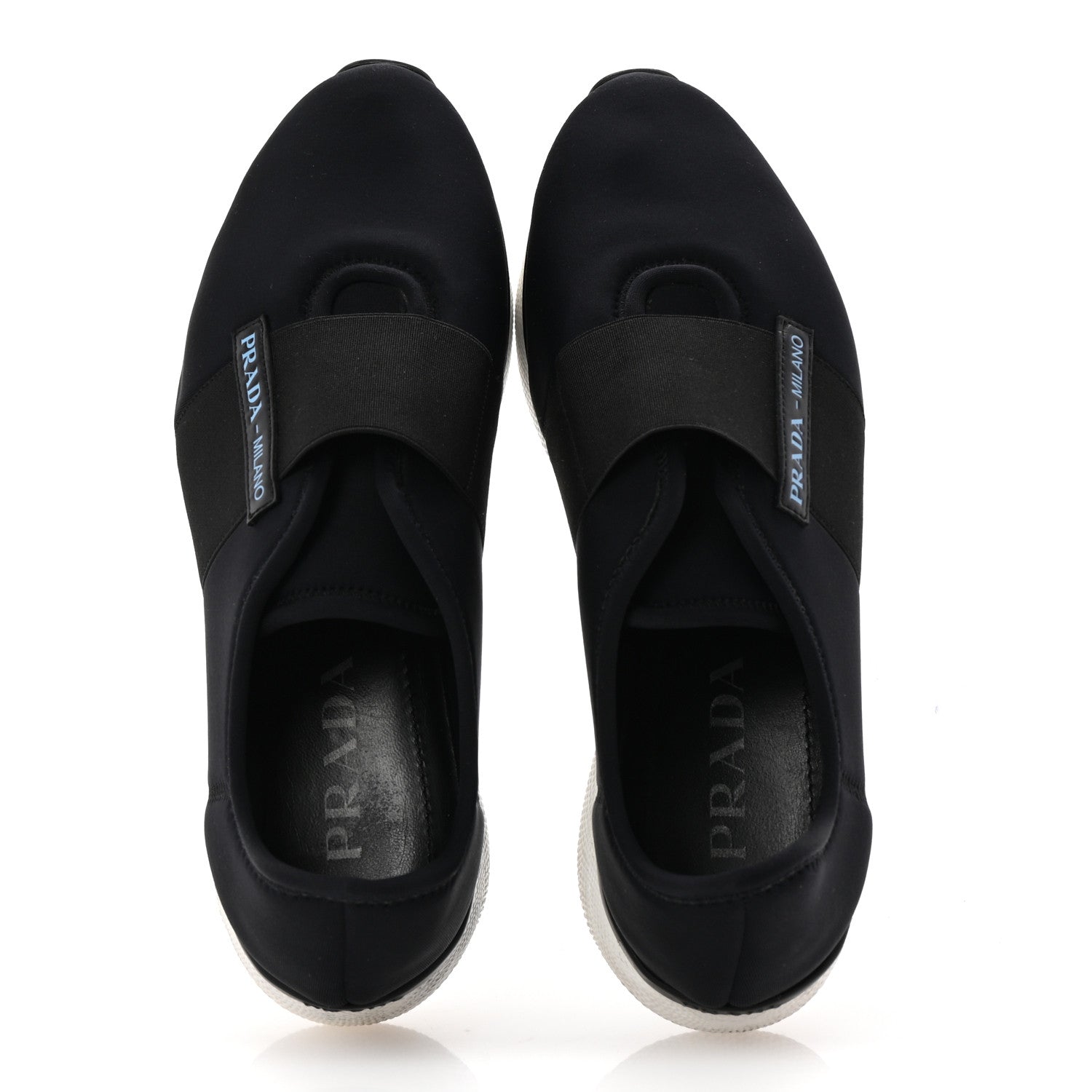 Prada Neoprene Slip On Sneakers 39 Black
