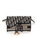 Christian Dior Oblique Slim Saddle Pouch Blue
