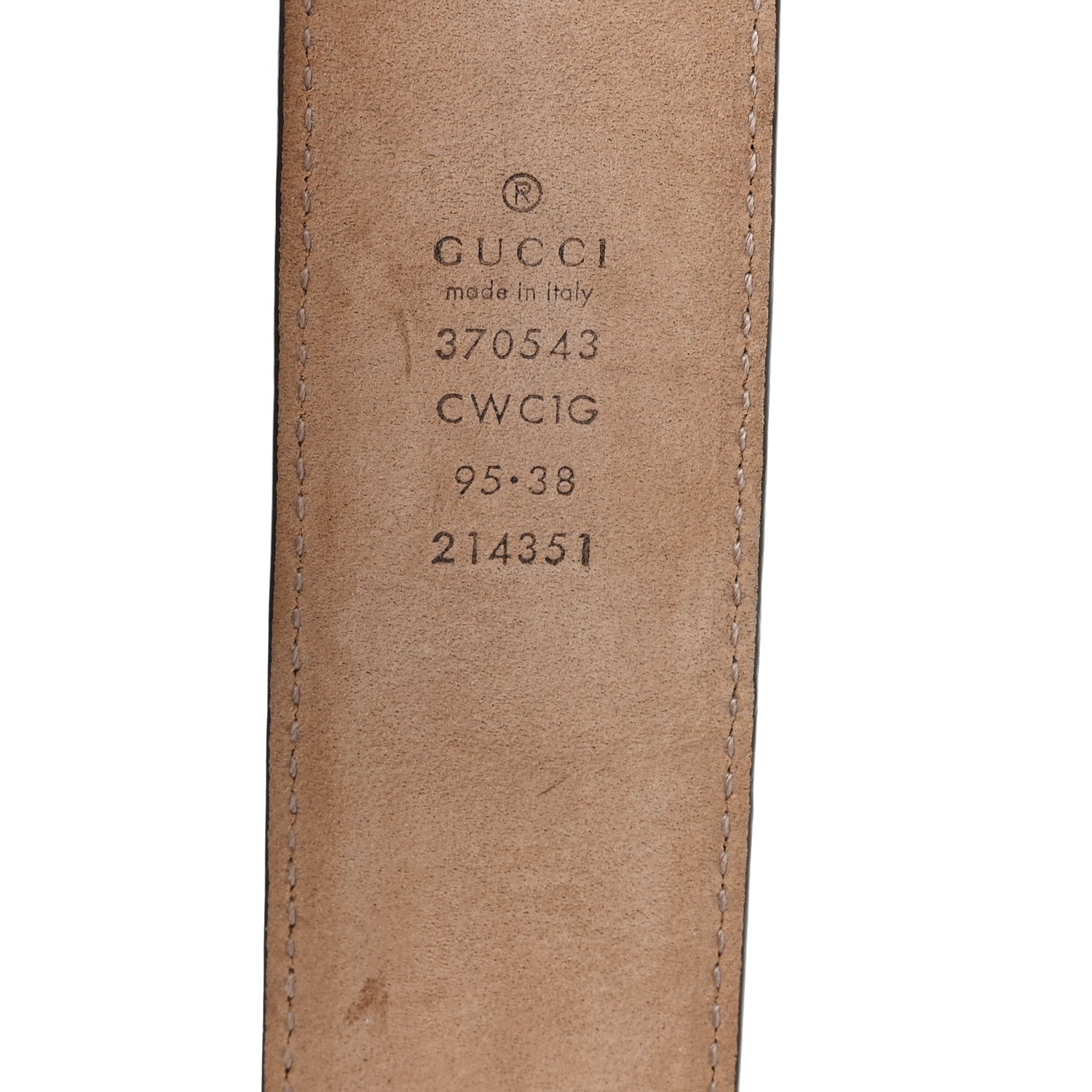 Gucci Guccissima Signature Interlocking G 37mm Belt 95 38 Nut Brown