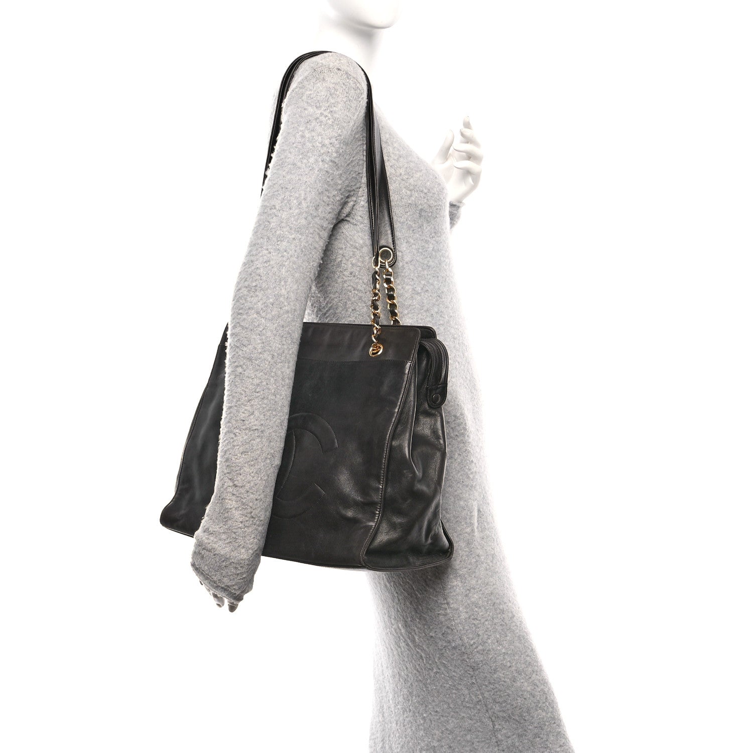 Chanel Lambskin CC Shoulder Bag Black
