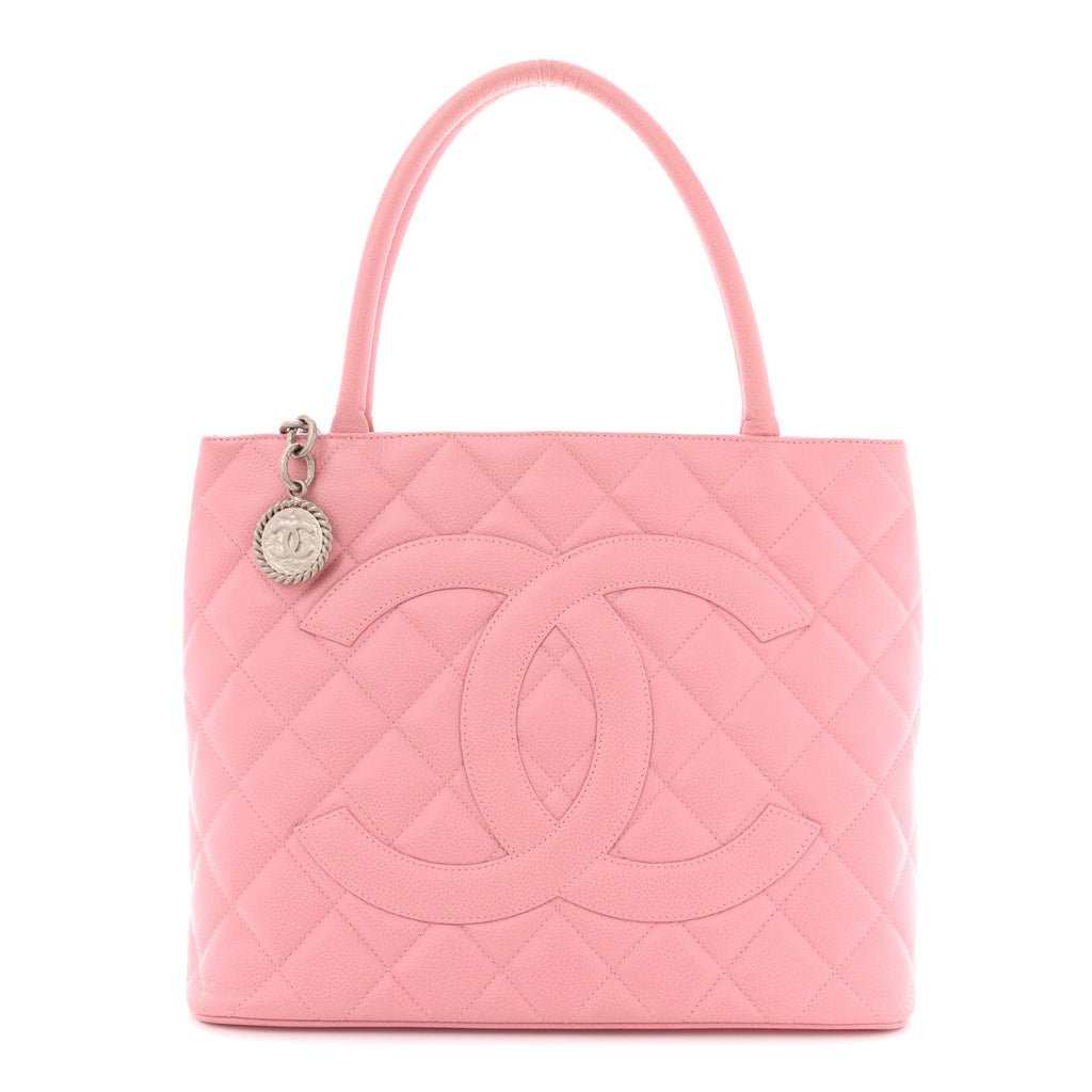 Chanel Caviar Medallion CC Tote Light Pink