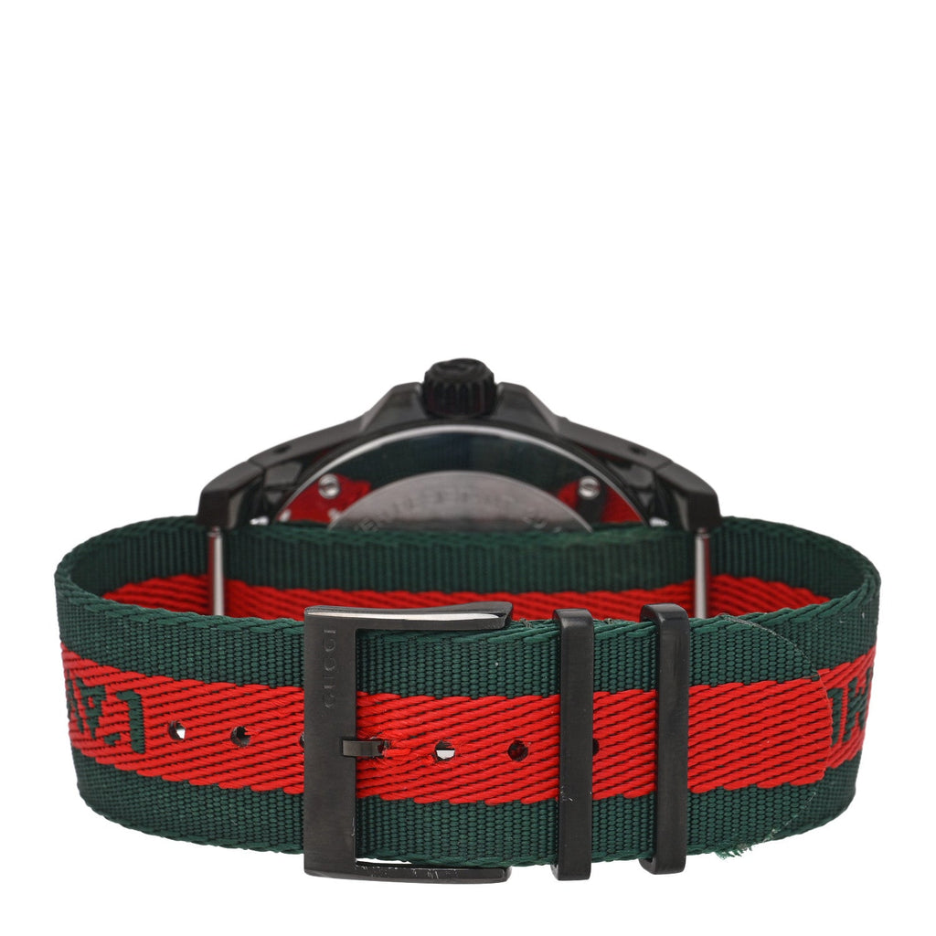 Gucci Stainless Steel Nylon 45mm Le Marche Des Merveilles Bee Quartz Watch Green