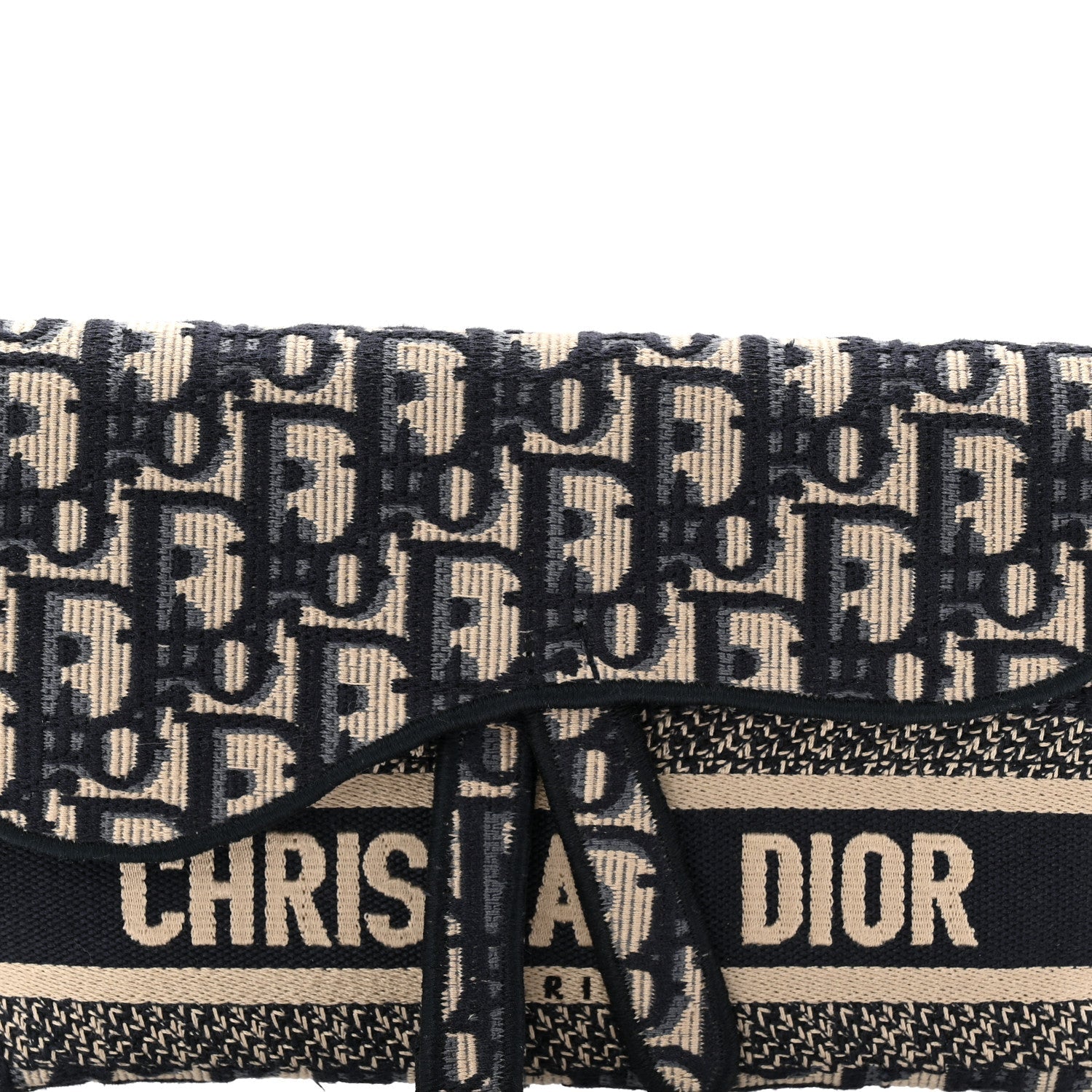 Christian Dior Oblique Slim Saddle Pouch Blue