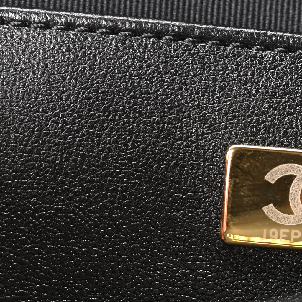 Chanel Lambskin Quilted Large CC In Love Heart Bag Black