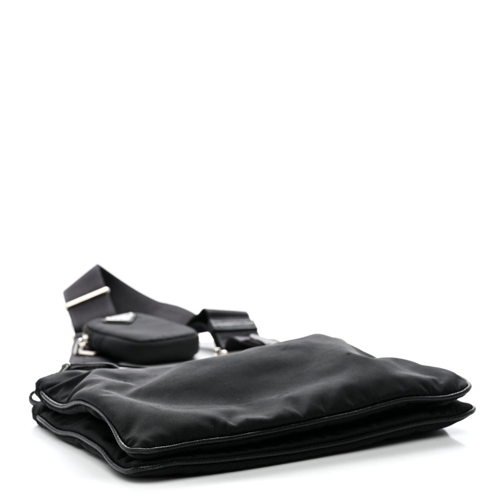 Prada Re-Nylon Saffiano Re-Edition 2000 Double Zip Crossbody Bag Black