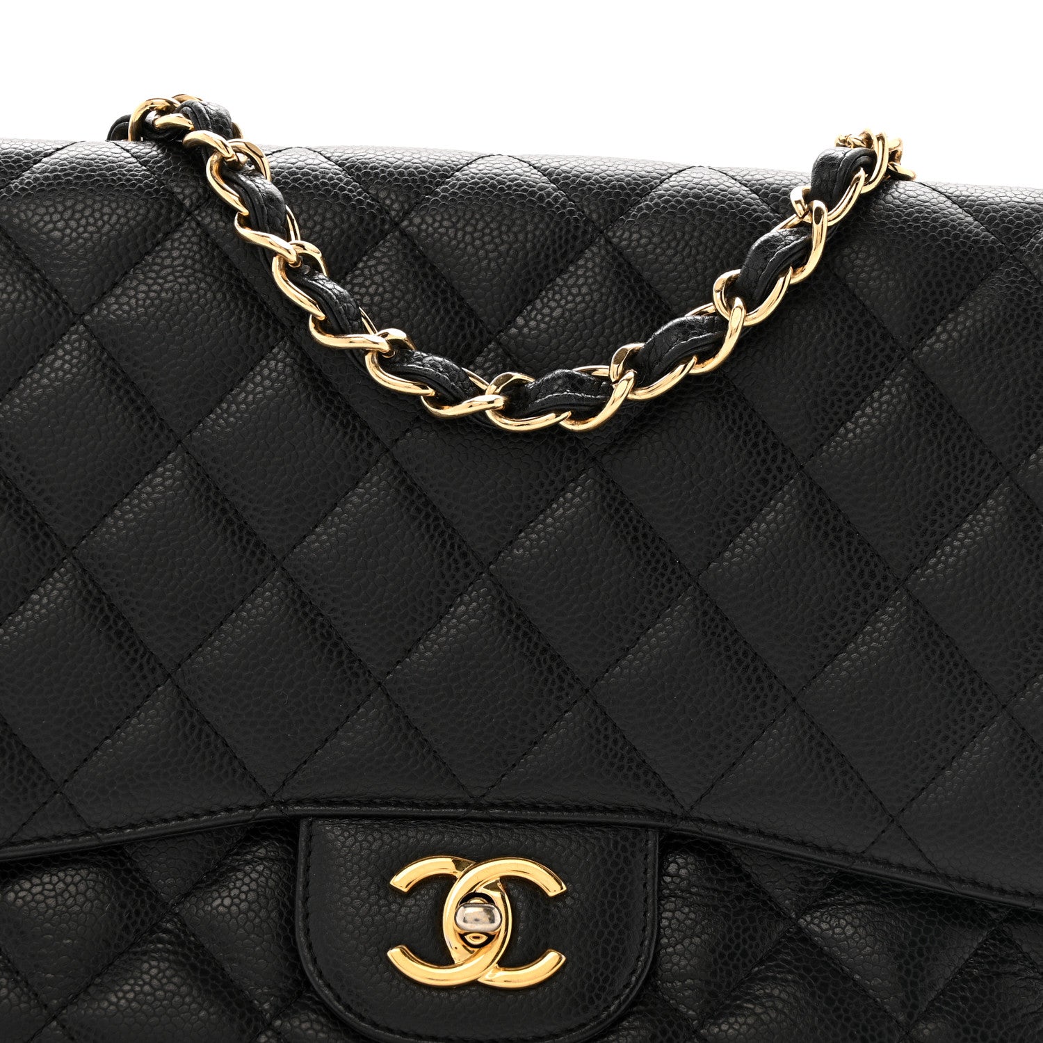 Chanel Caviar Quilted Jumbo Single Flap Black