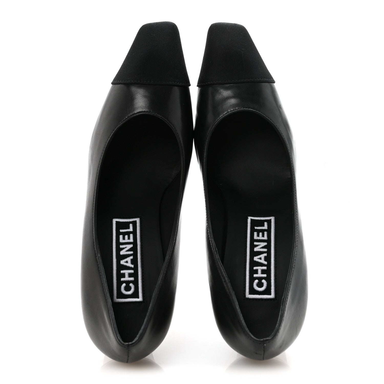 Lambskin Grosgrain Cap Toe CC Pumps 36.5 Black