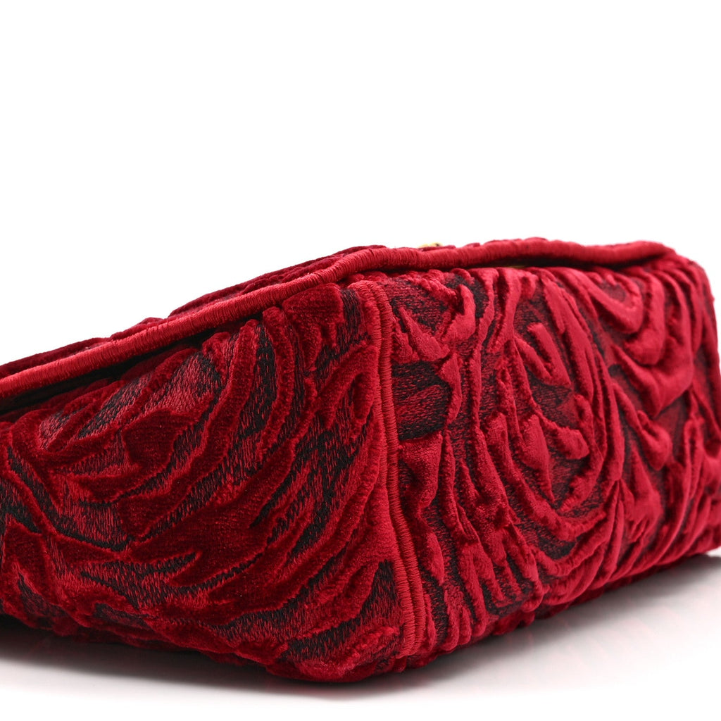 Christian Dior Velvet Rose Medium Caro Bag Rouge