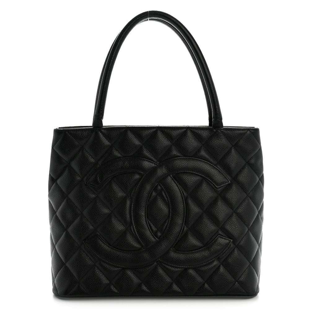 Chanel Caviar Quilted Medallion Tote Black