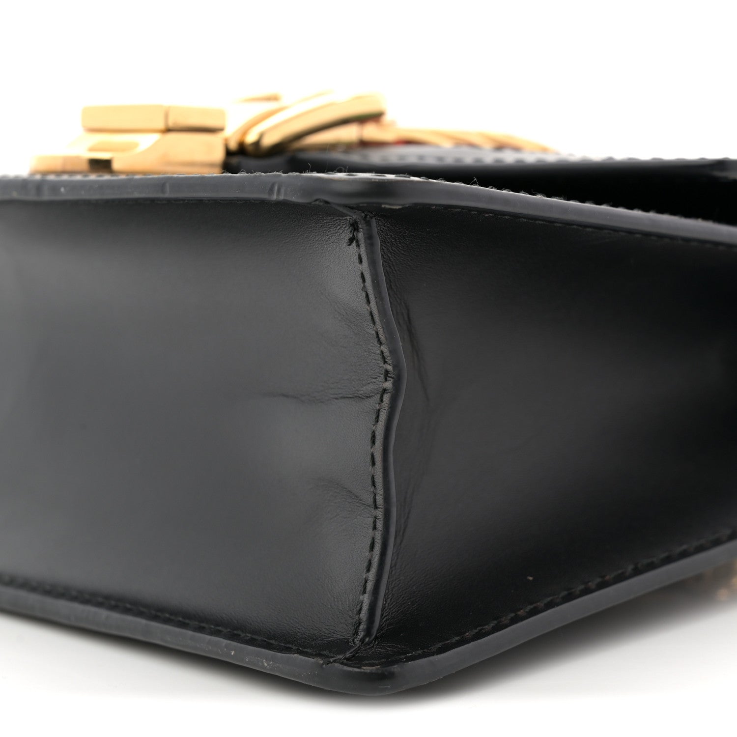 Gucci Calfskin Mini Sylvie Shoulder Bag Black