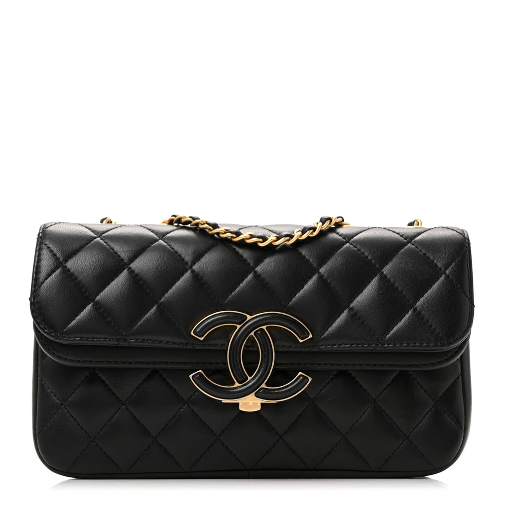 Chanel Lambskin Quilted Small CC Chic Flap Black