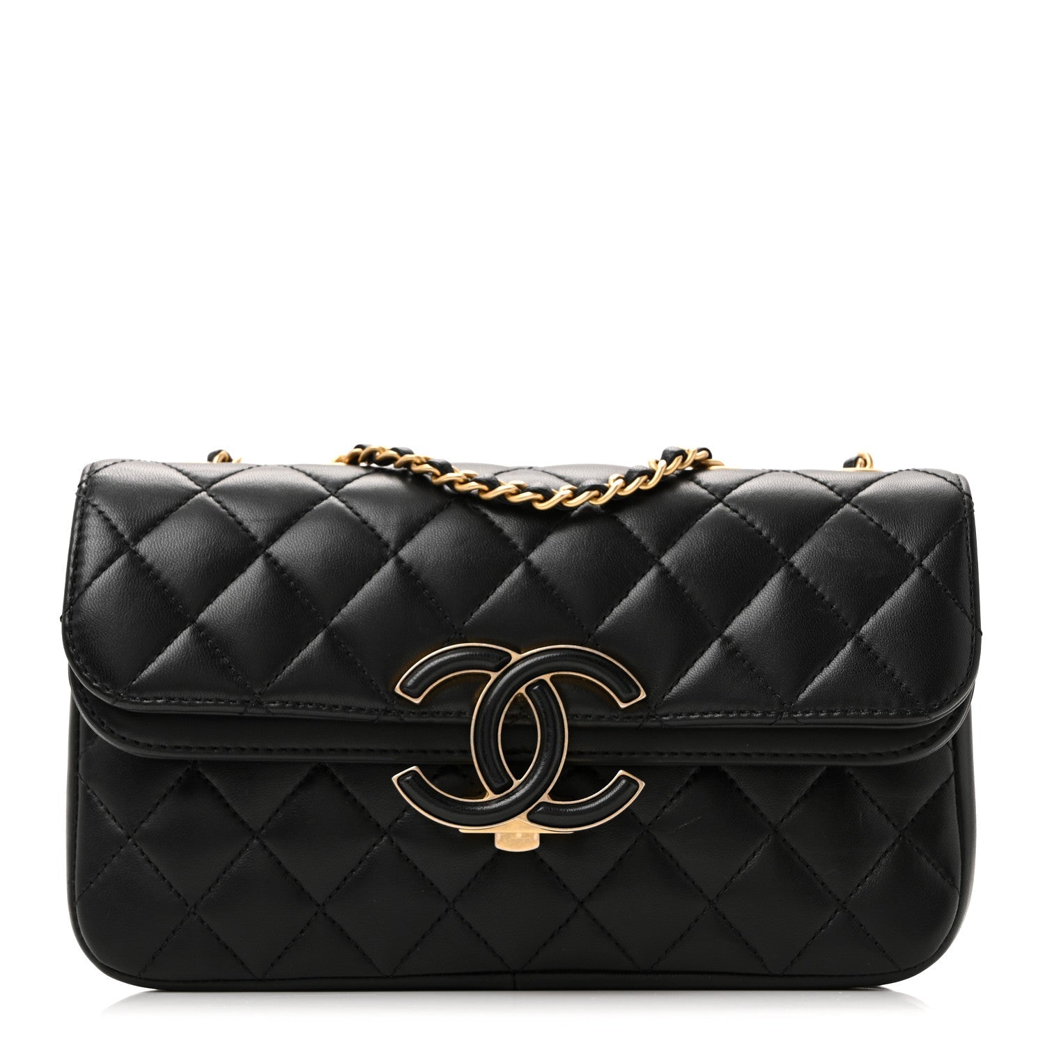 Chanel Lambskin Quilted Small CC Chic Flap Black