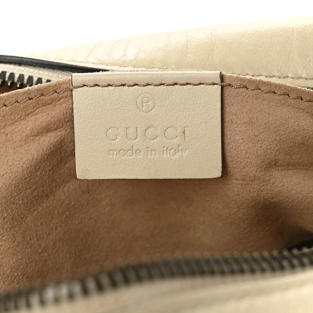 Gucci Calfskin Matelasse Small GG Marmont Chain Shoulder Bag White