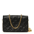 Louis Vuitton Lambskin Embossed Monogram Pochette Coussin Black
