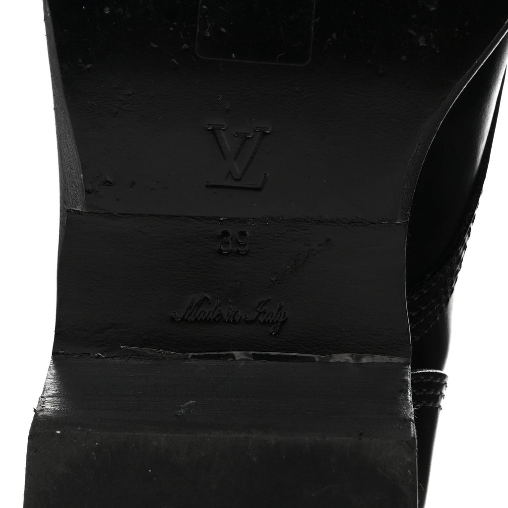 Louis Vuitton Calfskin Monogram Metropolis Flat Ranger Boots 39 Black