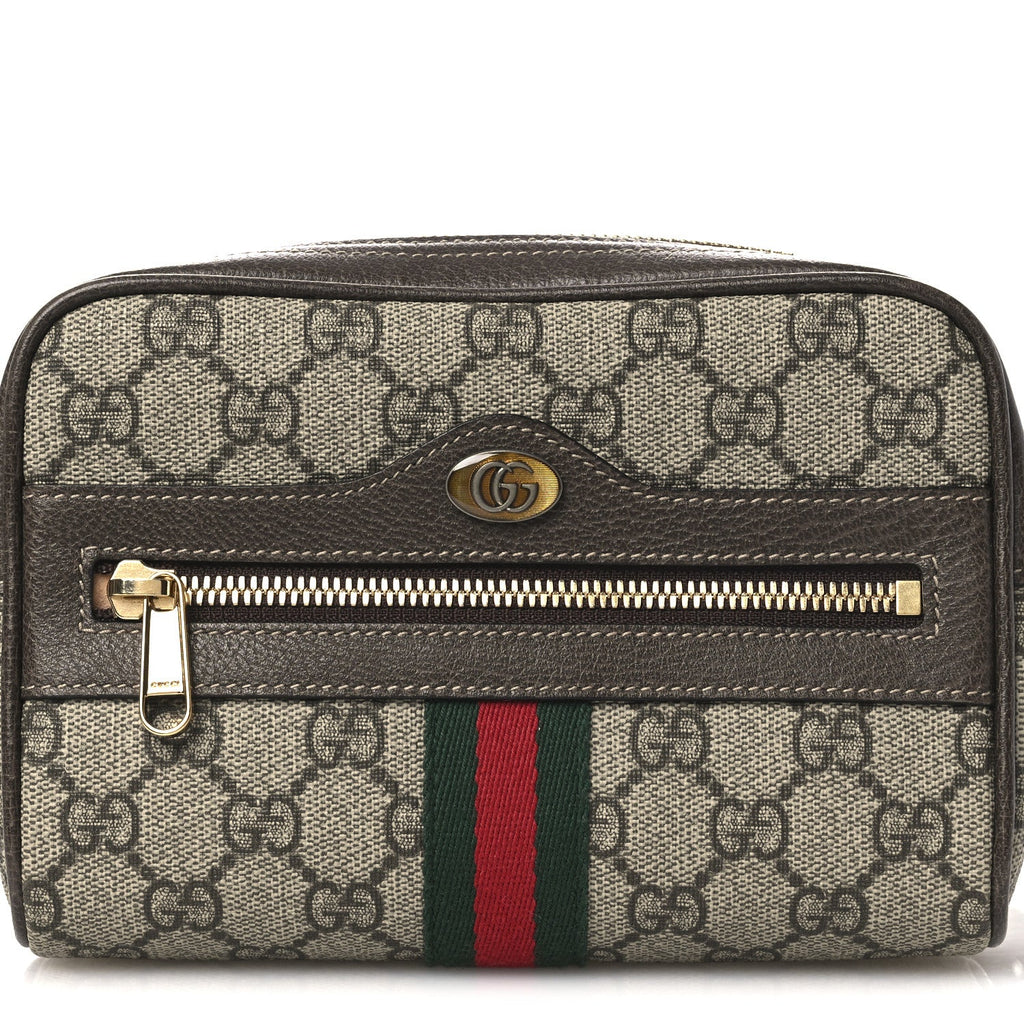 Gucci GG Supreme Monogram Web Small Ophidia Belt Bag 75 30 Dark Brown