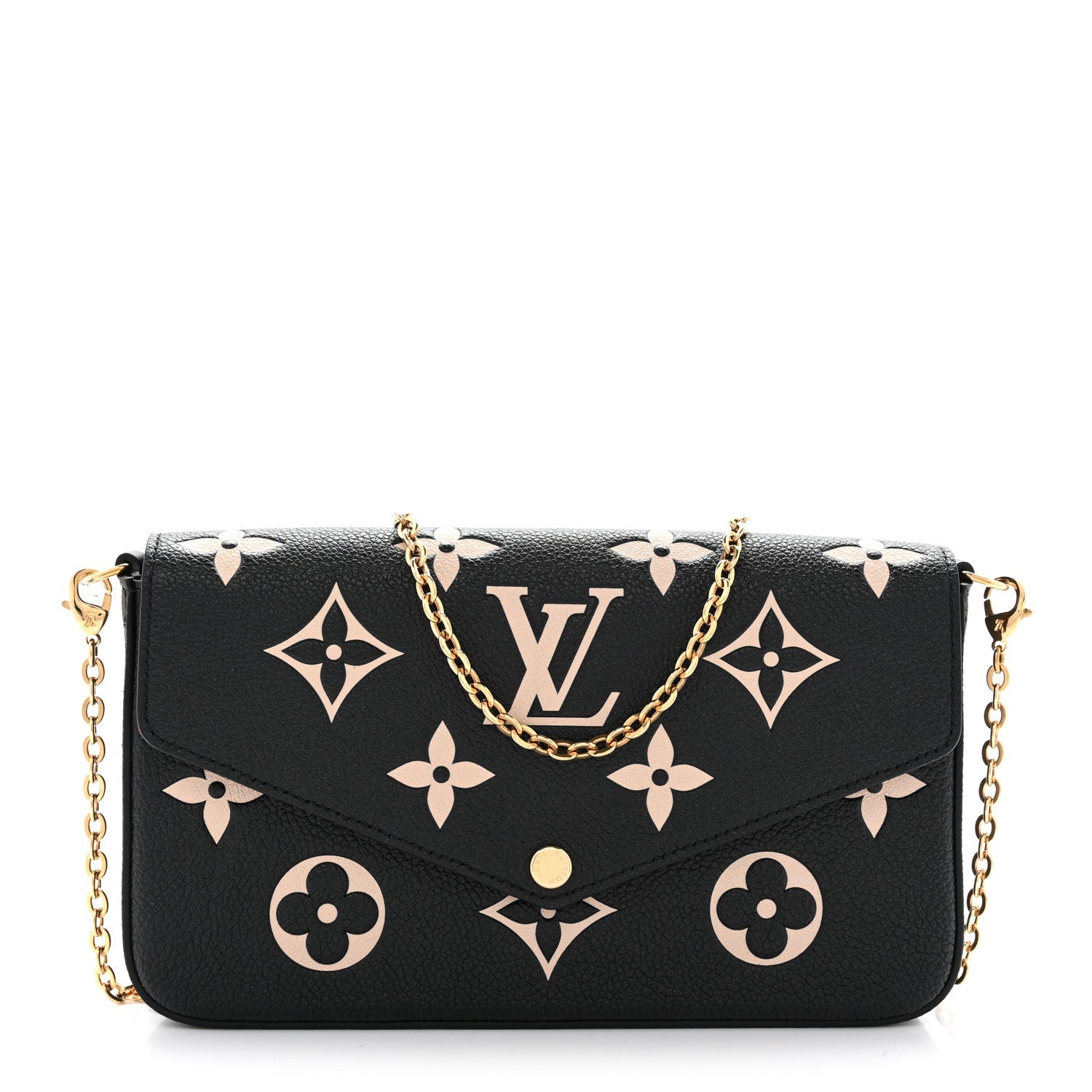 Louis Vuitton Empreinte Monogram Giant Felicie Pochette Black Beige