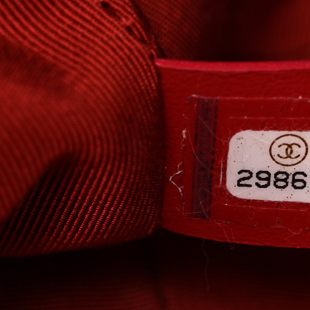 Chanel Calfskin Chain 20s Signature Bowling Bag Red
