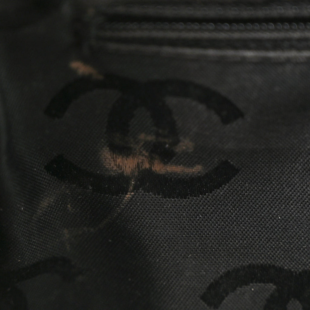 Chanel Patent Pony Hair Small Pocket Tote Black