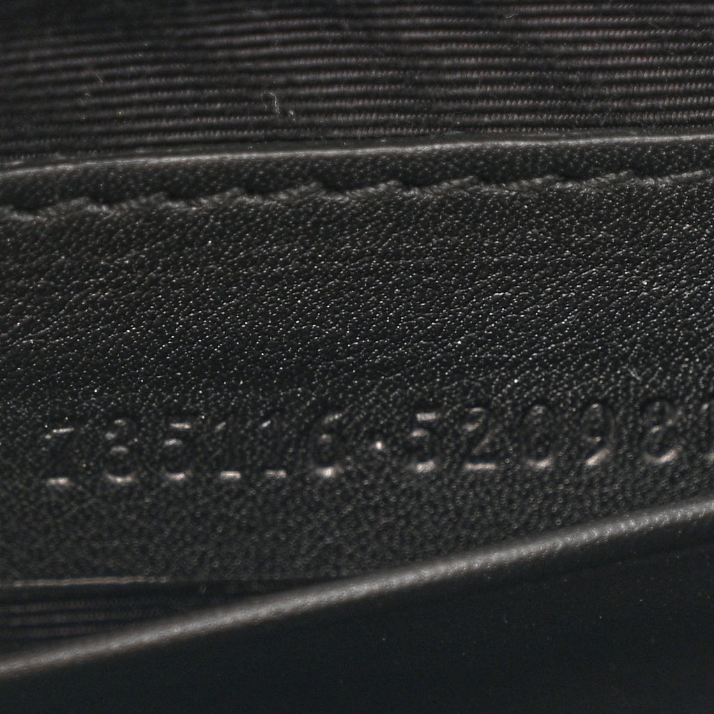 Gucci Sequin Lizard Embossed GG Mini Bamboo 1947 Top Handle Chain Bag Black White