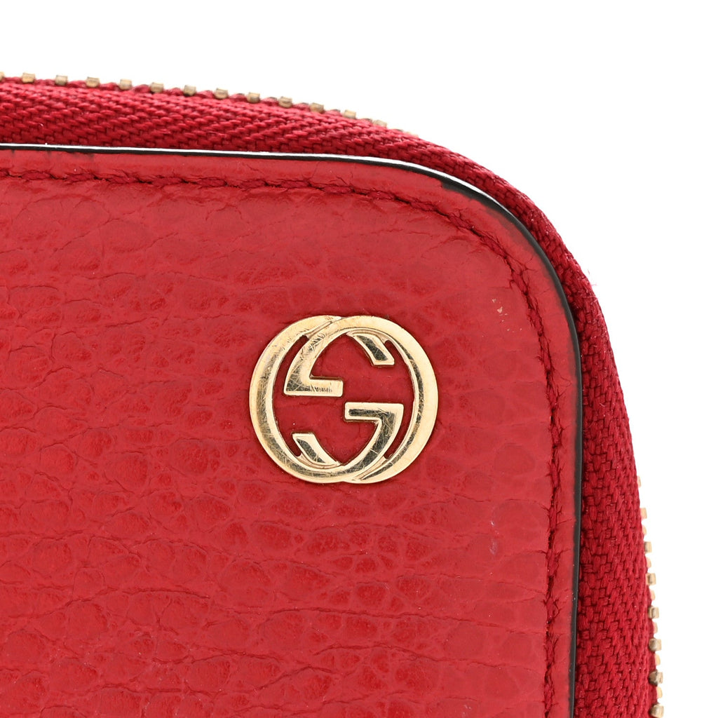 Gucci Dollar Calfskin GG Zip Around Wallet Red