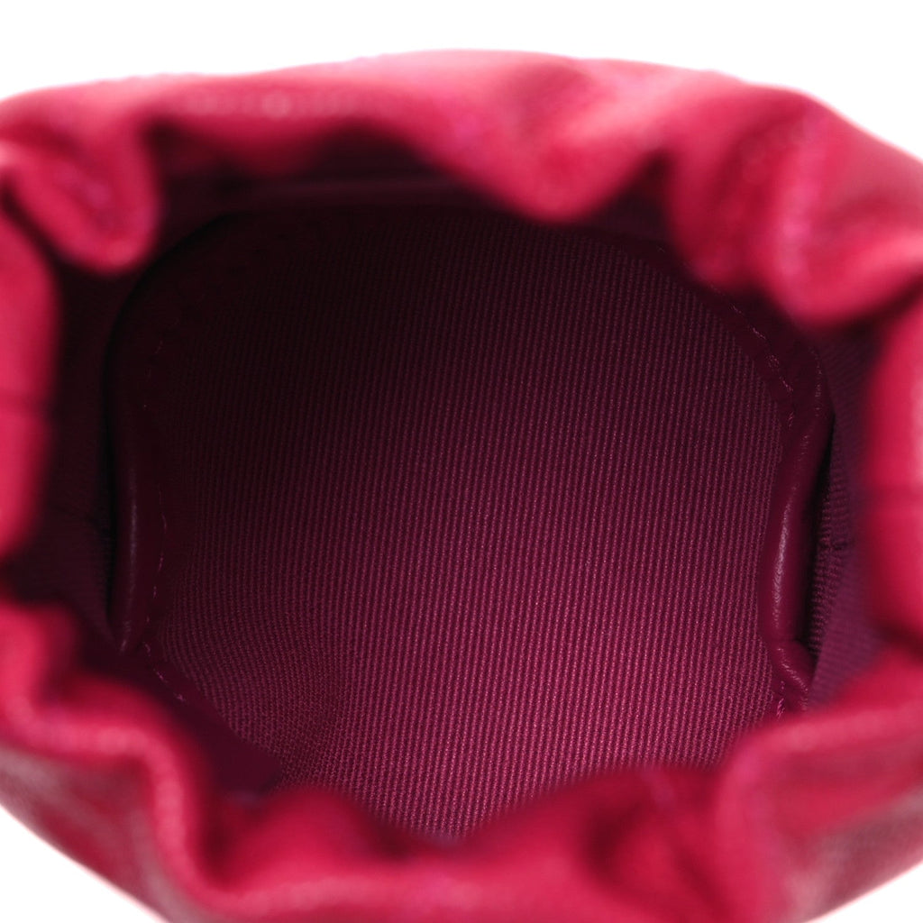 Chanel Caviar Quilted Twist Your Buttons Mini Bucket Bag Fuchsia
