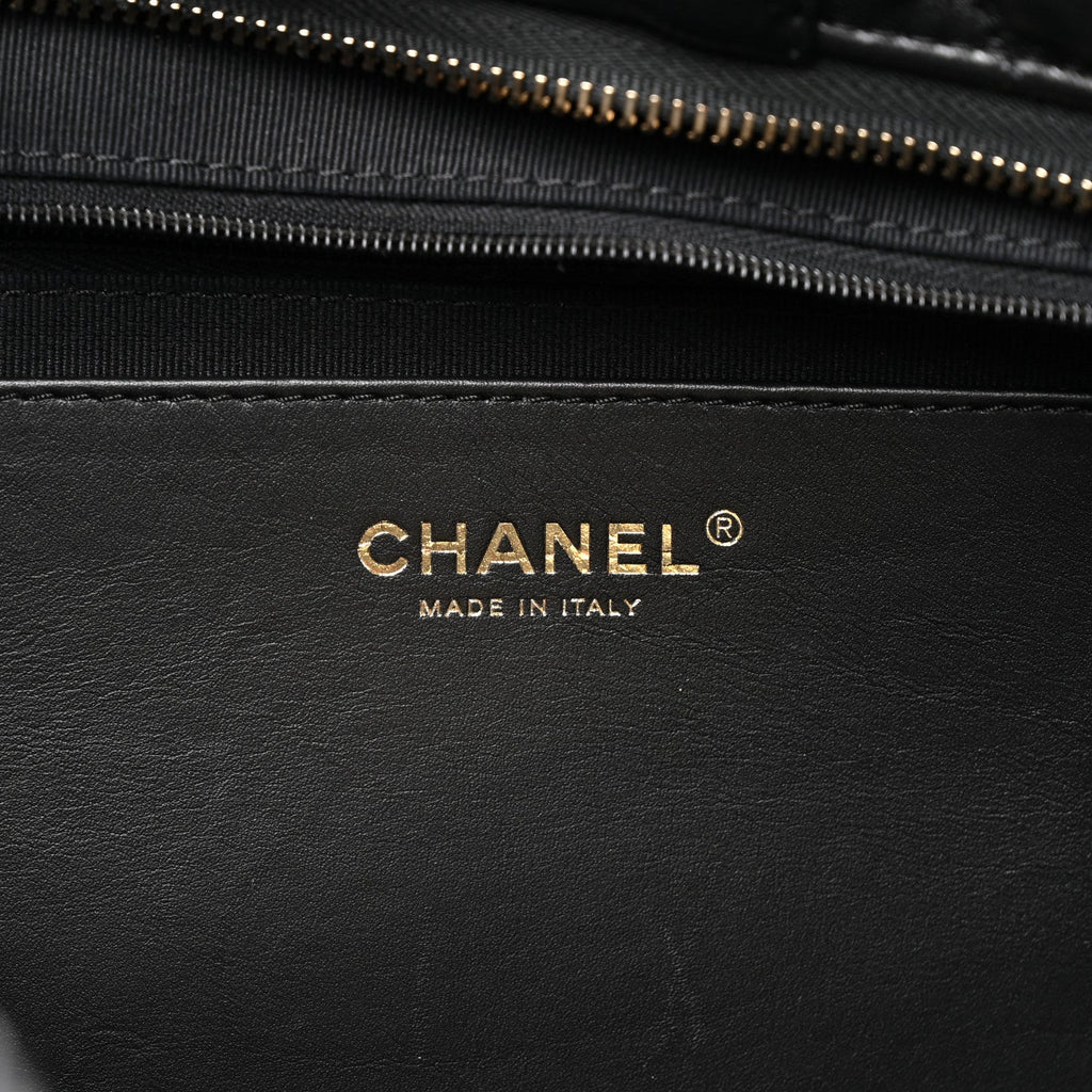 Chanel Lambskin Quilted Bow Bag Black