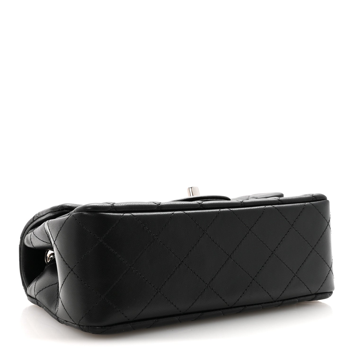 Chanel Lambskin Quilted Mini Rectangular Flap Black