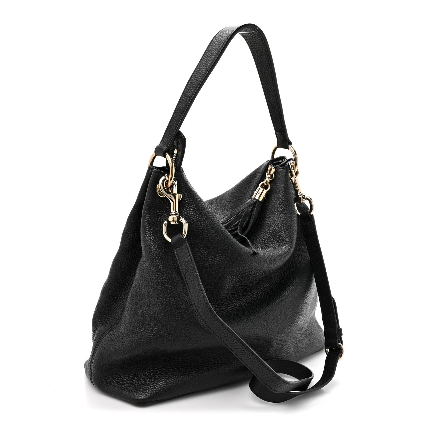 Gucci Pebbled Calfskin Large Soho Hobo Black
