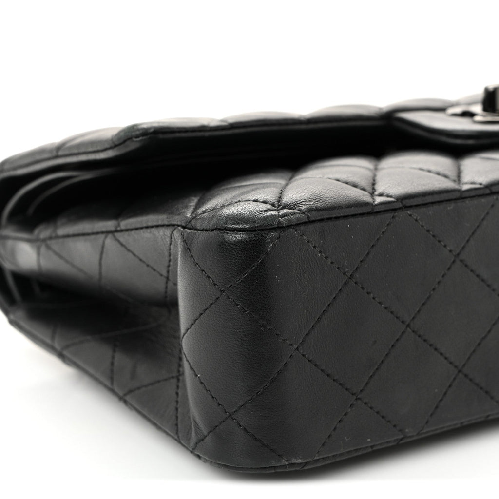 Chanel Lambskin Quilted Medium Double Flap So Black