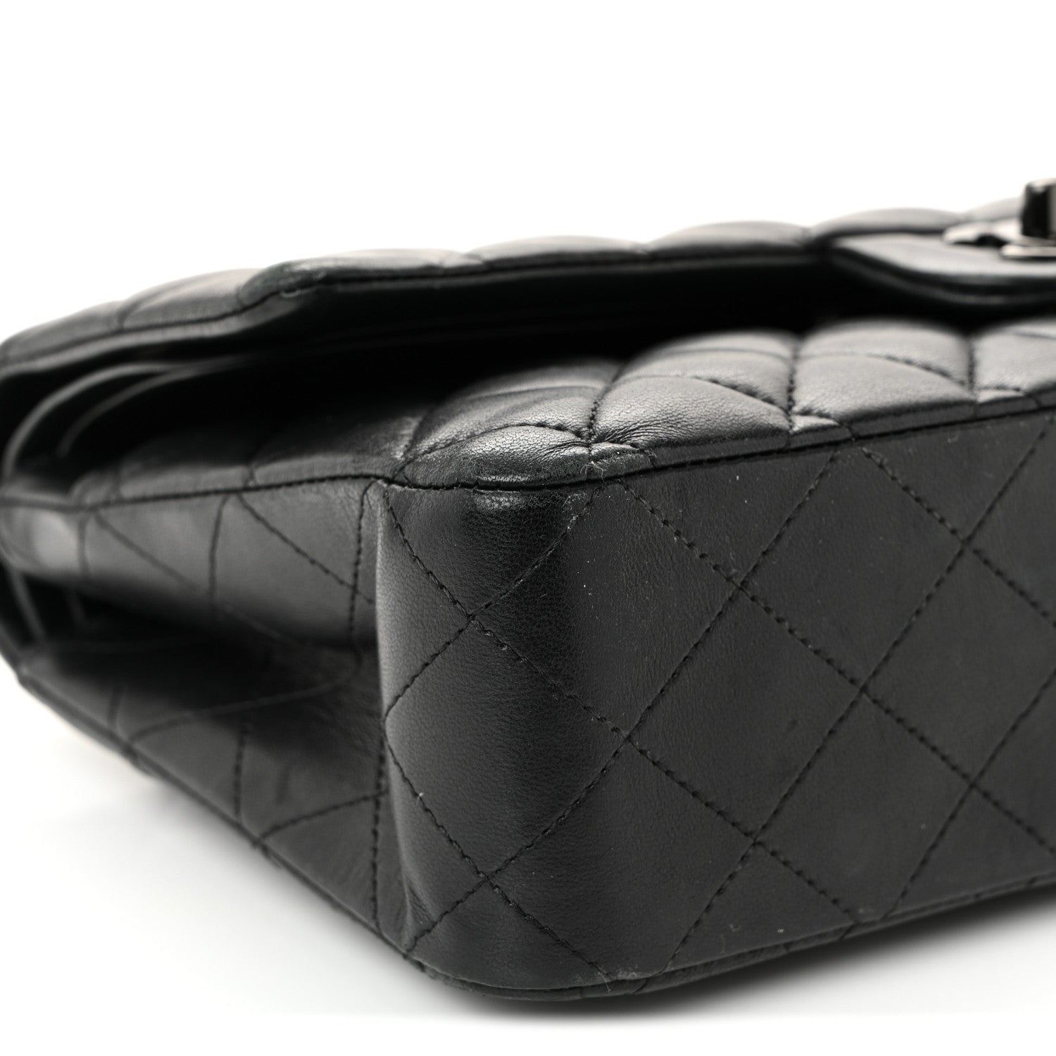 Chanel Lambskin Quilted Medium Double Flap So Black